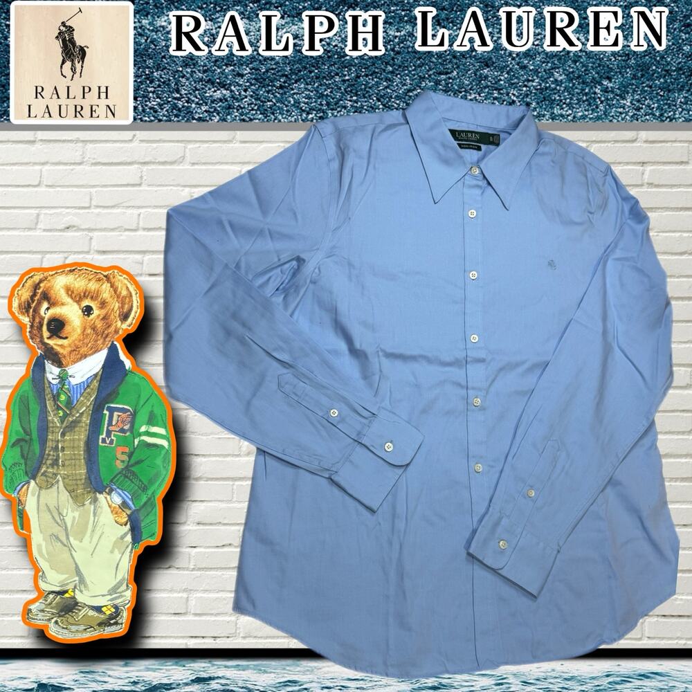Lauren Ralph Lauren Blue Non Iron Button Down Shirt Size XL Women